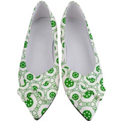 White Green Shapes Women s Bow Heels