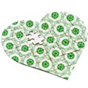 White Green Shapes Wooden Puzzle Heart View3