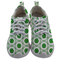 White Green Shapes Mens Athletic Shoes by Mariart