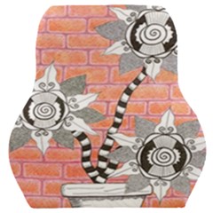 Brick Wall Flower Pot Car Seat Back Cushion  by okhismakingart