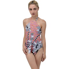 Brick Wall Flower Pot Go With The Flow One Piece Swimsuit by okhismakingart