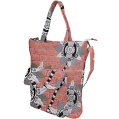 Brick Wall Flower Pot Shoulder Tote Bag by okhismakingart