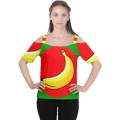 Banana Republic Flags Yellow Red Cutout Shoulder Tee