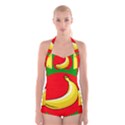 Banana Republic Flags Yellow Red Boyleg Halter Swimsuit  View1