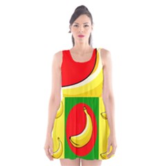 Banana Republic Flags Yellow Red Scoop Neck Skater Dress