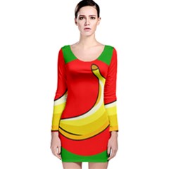 Banana Republic Flags Yellow Red Long Sleeve Velvet Bodycon Dress by HermanTelo