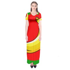 Banana Republic Flags Yellow Red Short Sleeve Maxi Dress