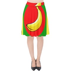 Banana Republic Flags Yellow Red Velvet High Waist Skirt by HermanTelo