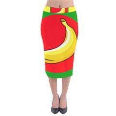 Banana Republic Flags Yellow Red Velvet Midi Pencil Skirt