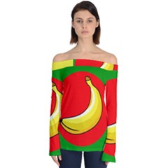 Banana Republic Flags Yellow Red Off Shoulder Long Sleeve Top