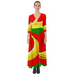 Banana Republic Flags Yellow Red Button Up Boho Maxi Dress