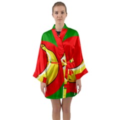 Banana Republic Flags Yellow Red Long Sleeve Satin Kimono