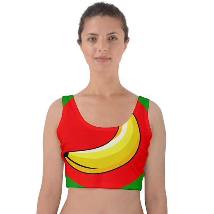 Banana Republic Flags Yellow Red Velvet Crop Top