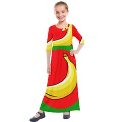 Banana Republic Flags Yellow Red Kids  Quarter Sleeve Maxi Dress