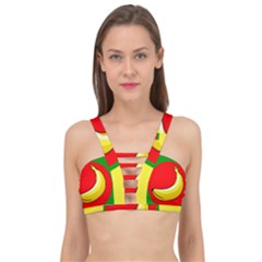 Banana Republic Flags Yellow Red Cage Up Bikini Top by HermanTelo