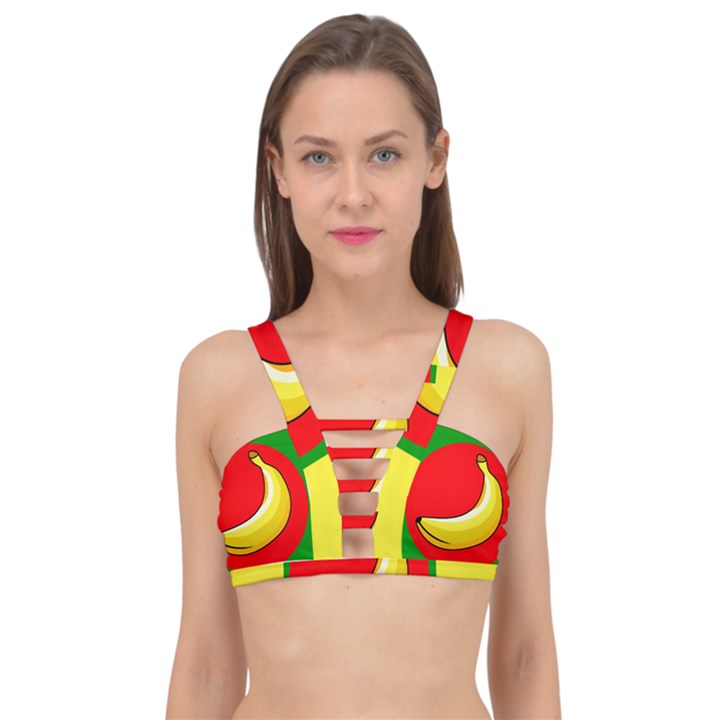 Banana Republic Flags Yellow Red Cage Up Bikini Top