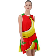 Banana Republic Flags Yellow Red Frill Swing Dress