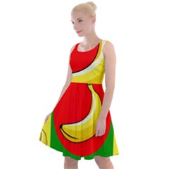 Banana Republic Flags Yellow Red Knee Length Skater Dress