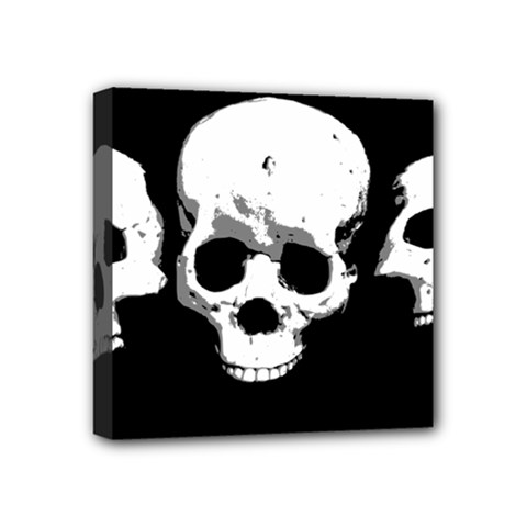 Halloween Horror Skeleton Skull Mini Canvas 4  X 4  (stretched)