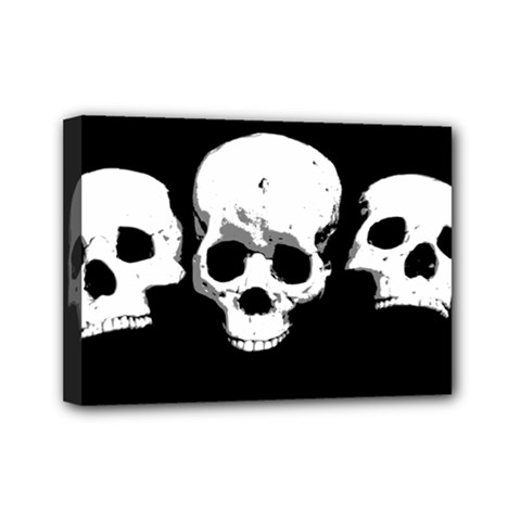 Halloween Horror Skeleton Skull Mini Canvas 7  X 5  (stretched)