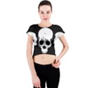 Halloween Horror Skeleton Skull Crew Neck Crop Top View1