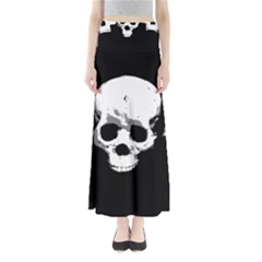 Halloween Horror Skeleton Skull Full Length Maxi Skirt