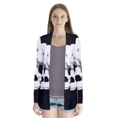 Halloween Horror Skeleton Skull Drape Collar Cardigan