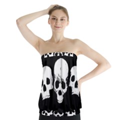 Halloween Horror Skeleton Skull Strapless Top by HermanTelo