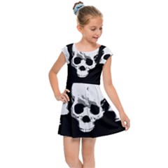 Halloween Horror Skeleton Skull Kids  Cap Sleeve Dress