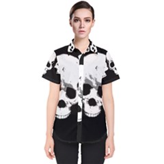 Halloween Horror Skeleton Skull Women s Short Sleeve Shirt