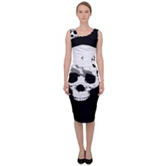 Halloween Horror Skeleton Skull Sleeveless Pencil Dress by HermanTelo