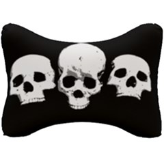 Halloween Horror Skeleton Skull Seat Head Rest Cushion by HermanTelo