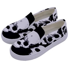 Halloween Horror Skeleton Skull Kids  Canvas Slip Ons by HermanTelo