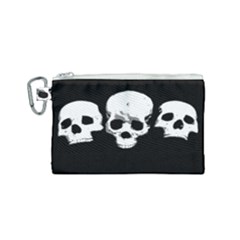 Halloween Horror Skeleton Skull Canvas Cosmetic Bag (small) by HermanTelo