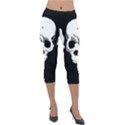 Halloween Horror Skeleton Skull Lightweight Velour Capri Leggings  View1