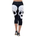 Halloween Horror Skeleton Skull Lightweight Velour Capri Leggings  View2