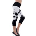 Halloween Horror Skeleton Skull Lightweight Velour Capri Leggings  View4