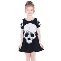 Halloween Horror Skeleton Skull Kids  Simple Cotton Dress by HermanTelo