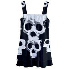 Halloween Horror Skeleton Skull Kids  Layered Skirt Swimsuit by HermanTelo