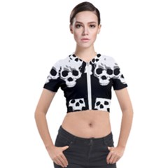 Halloween Horror Skeleton Skull Short Sleeve Cropped Jacket