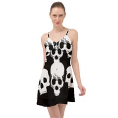 Halloween Horror Skeleton Skull Summer Time Chiffon Dress