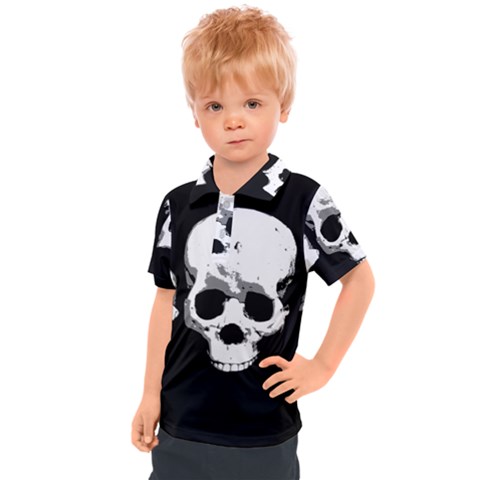 Halloween Horror Skeleton Skull Kids  Polo Tee by HermanTelo