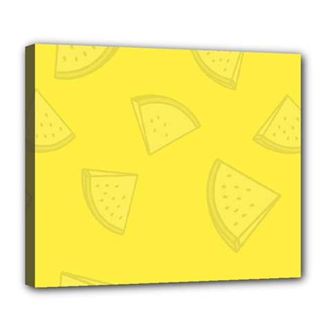 Yellow Pineapple Background Deluxe Canvas 24  X 20  (stretched)