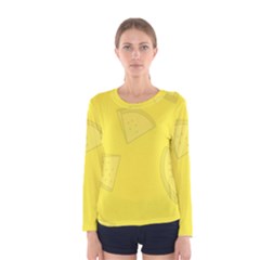 Yellow Pineapple Background Women s Long Sleeve Tee