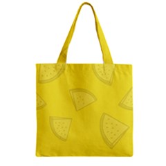 Yellow Pineapple Background Zipper Grocery Tote Bag by HermanTelo