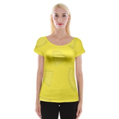 Yellow Pineapple Background Cap Sleeve Top