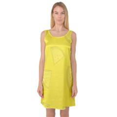 Yellow Pineapple Background Sleeveless Satin Nightdress by HermanTelo