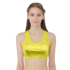 Yellow Pineapple Background Sports Bra With Border