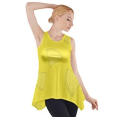 Yellow Pineapple Background Side Drop Tank Tunic