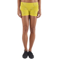 Yellow Pineapple Background Yoga Shorts by HermanTelo